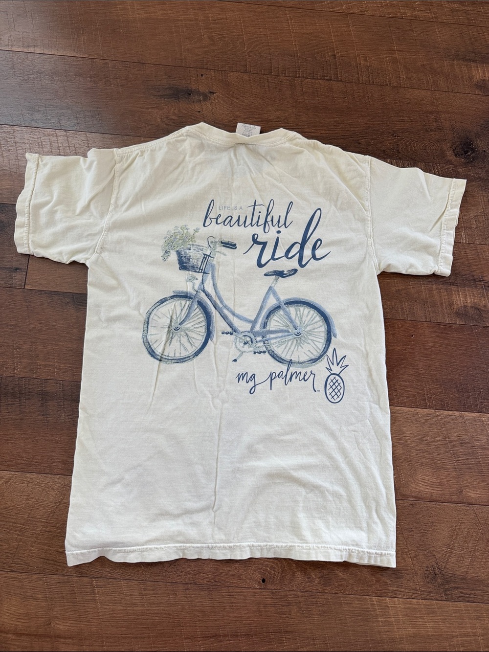MG Palmer Light Yellow Pocket T-Shirt with Bike Graphic